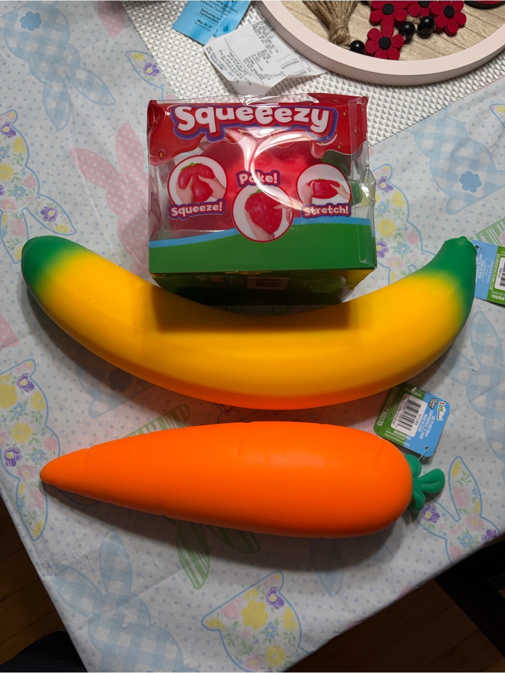 Sunny days Stress Toys - strawbeery, Banana & Carrot